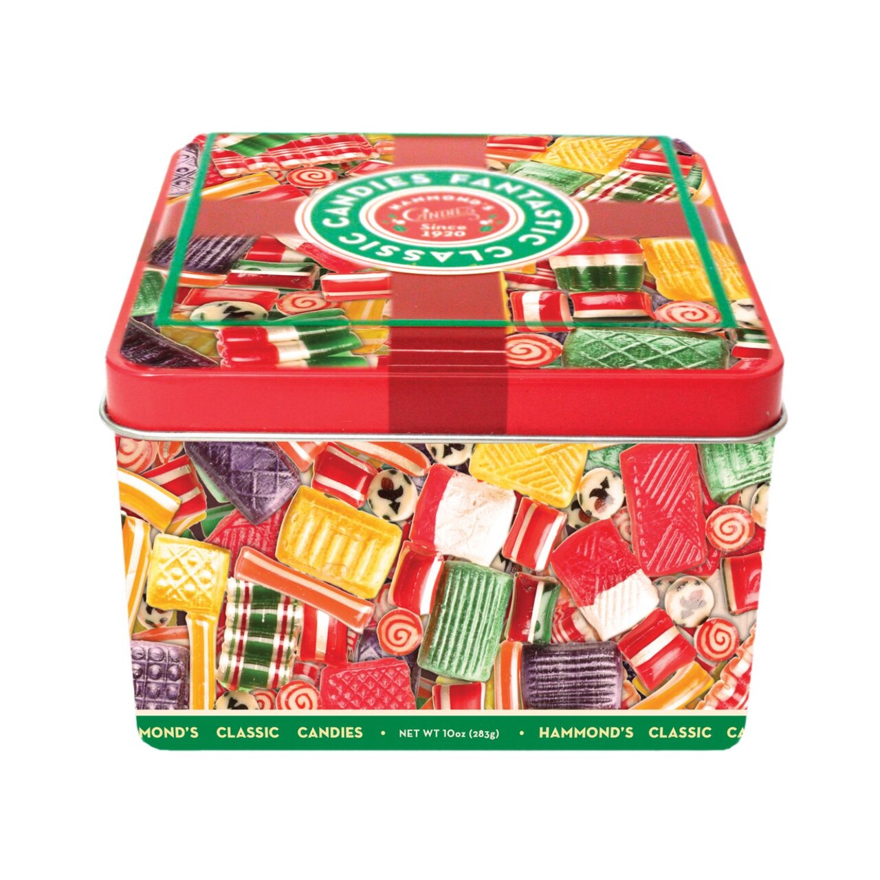 Hammond's Candies Old Fashioned Christmas Holiday Classics Mix Hard Candy in Decorative Tin, 16 oz.